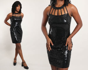 90s Sequined Cage Dress