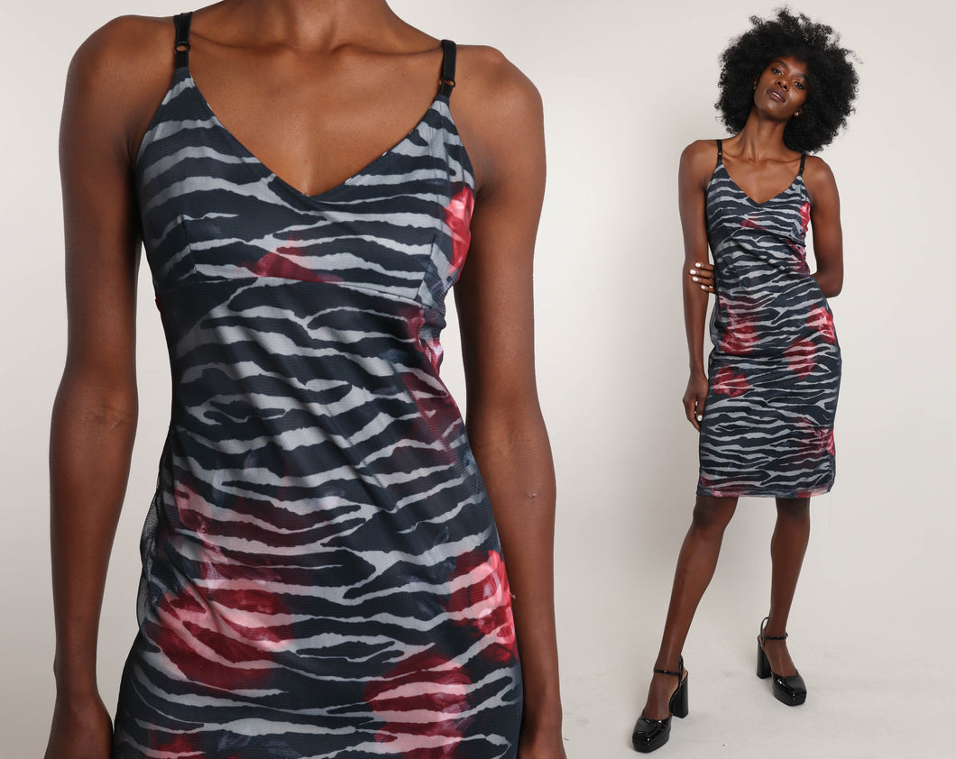 00s Zebra Print Dress