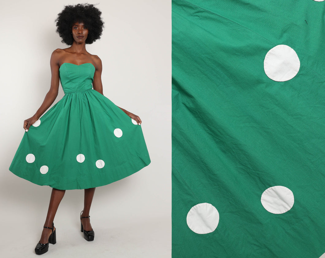 50s Cotton Polka Dot Dress