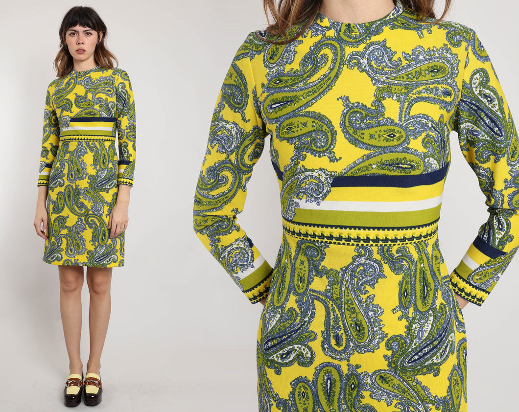60s Psychedelic Paisley Dress