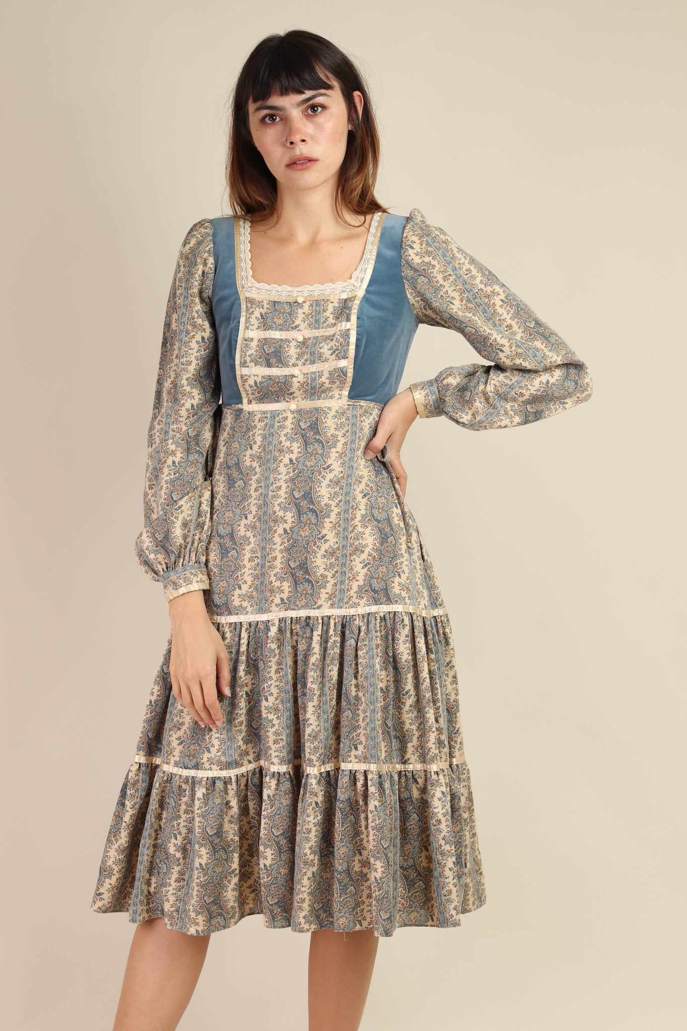 70s midi dress (XXS/XS) 60s/70s White Midi Dress