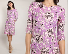 60s Purple Paisley Dress