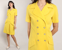 60s Yellow Knit Mod Dress