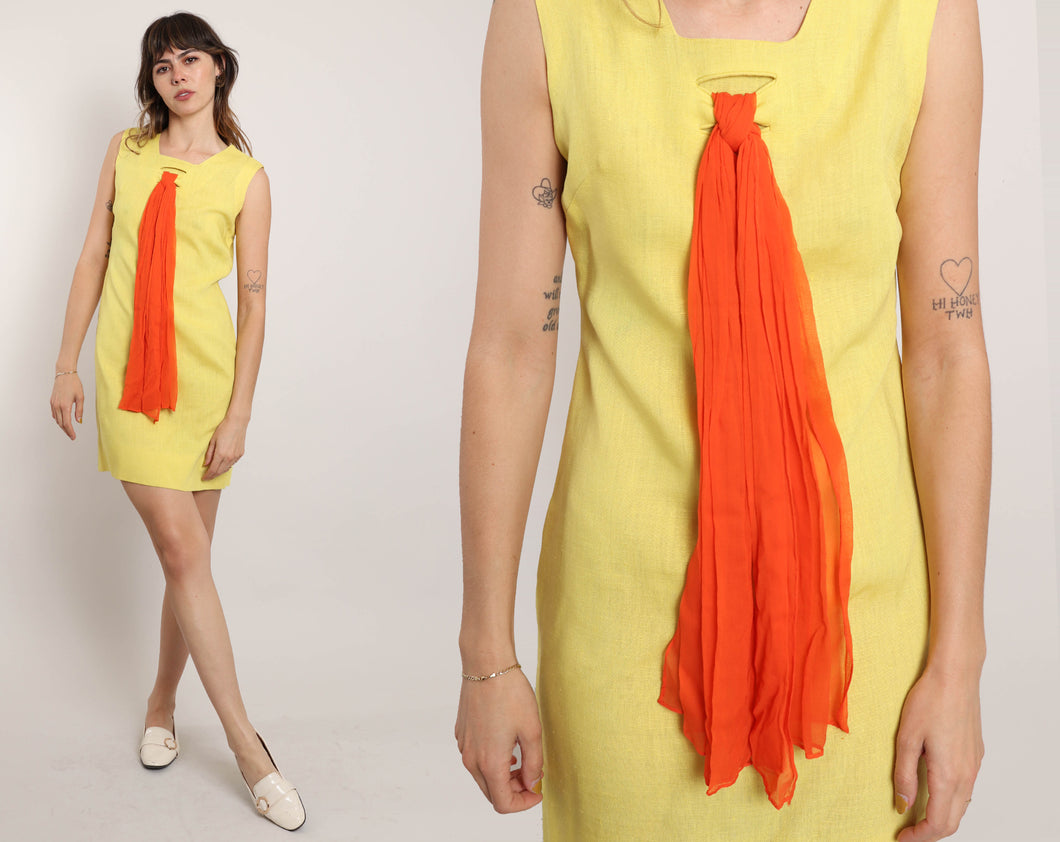 60s Chiffon Sash Dress