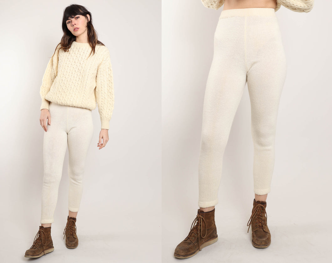 80s Ivory Wool Pants