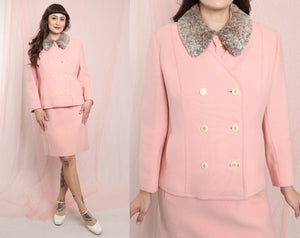 ❤️ 50s Persian Lamb Pink Suit