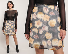 90s Floral Chiffon Skirt