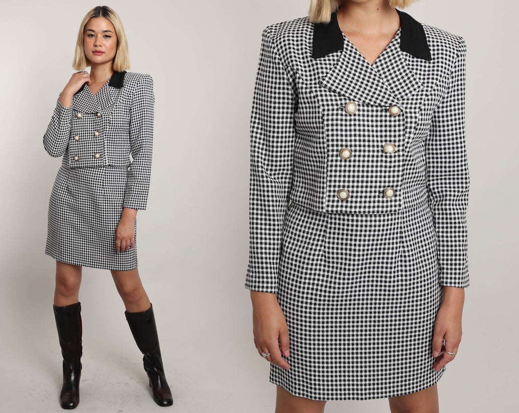 90s Gingham Suit Set